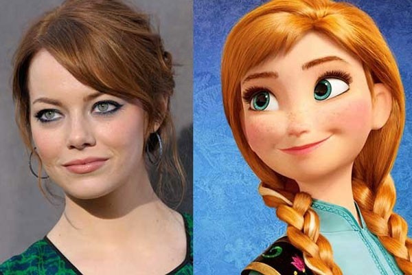 Emma Stone and Anna from Frozen