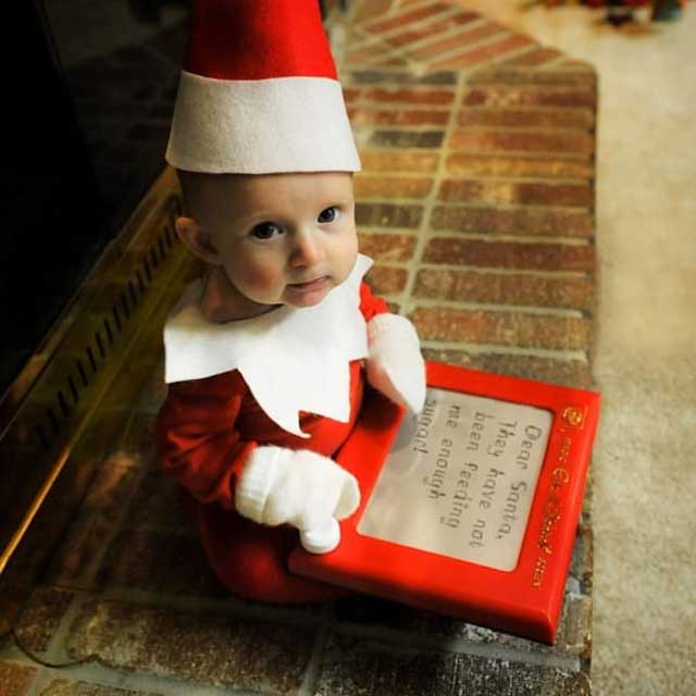 The elf also reports back to Santa