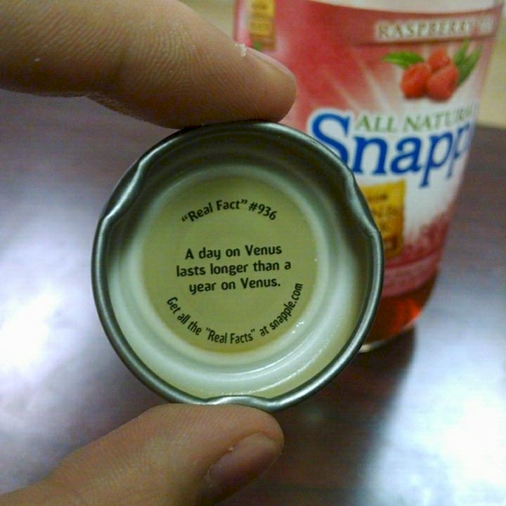 Check out this Snapple cap fact
