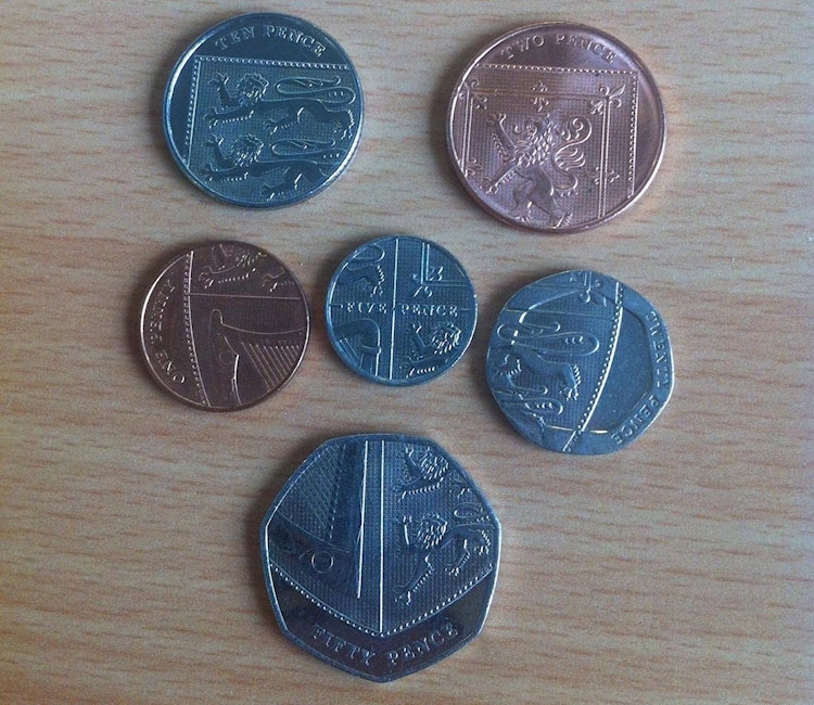 British coins form a picture of the country’s coat of arms
