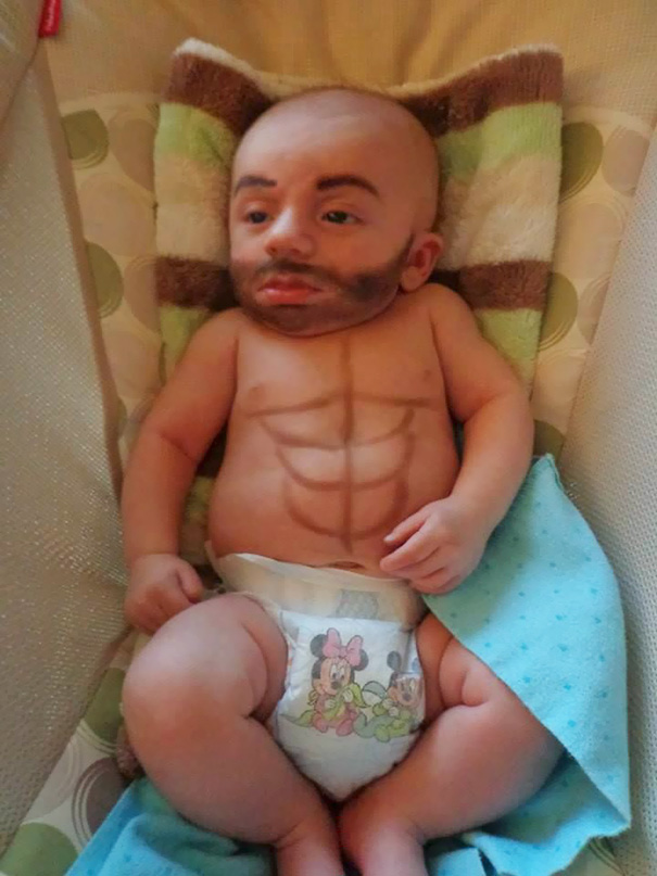This baby was Joe Rogan for his fist Halloween