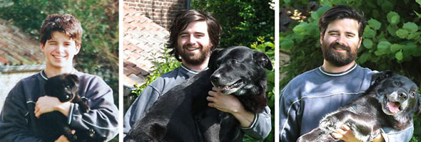 Before-And-After Pics Of Dogs And Their Owners Growing Up Together