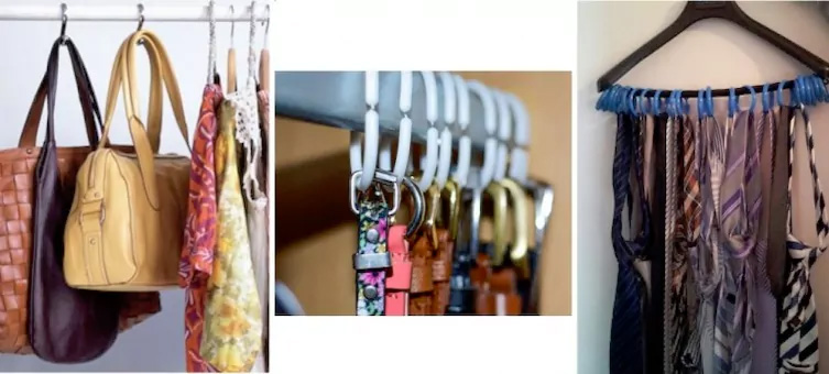 Re-organize your closet with shower curtain rings