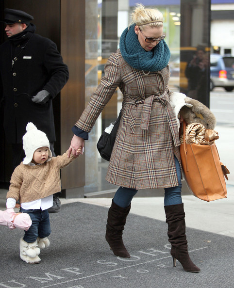 Katherine Heigl and her little Naleight and Adalaide