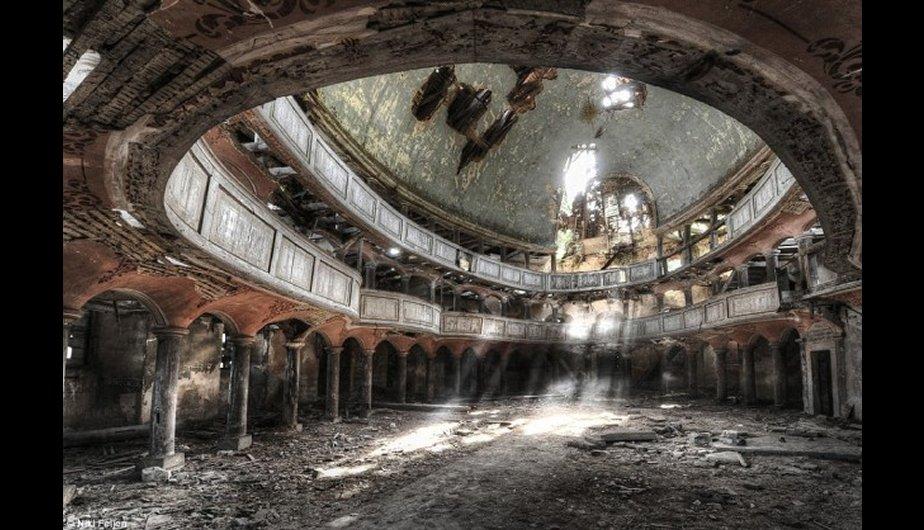 The large abandoned auditorium