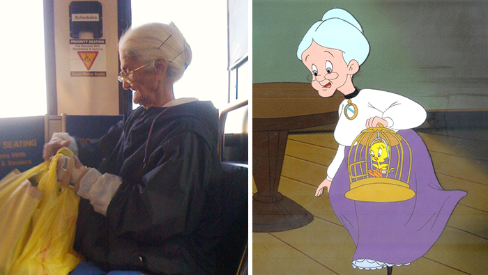 Real life Granny and Granny from Looney Tunes
