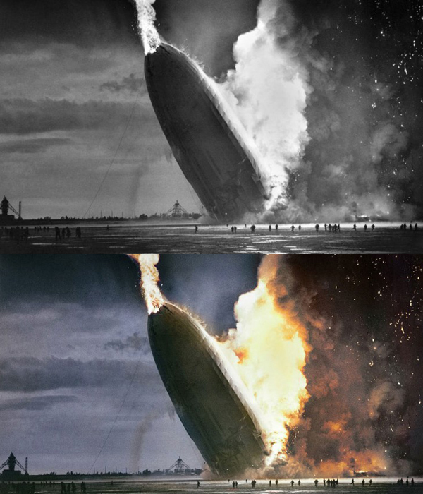 The historic photo of Hindenburg