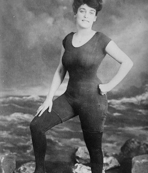 Annette Kellerman, the first women to wear a one-piece bathing costume