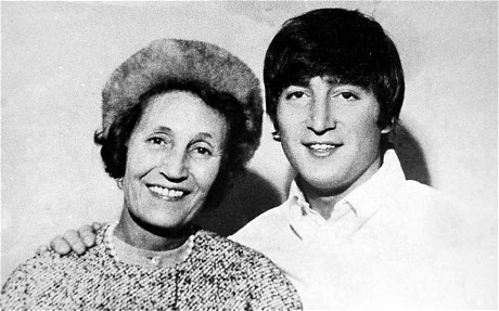 John Lennon and his adoptive mother