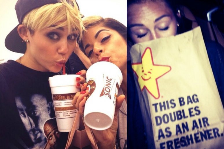 Miley Cyrus loves eating fast food
