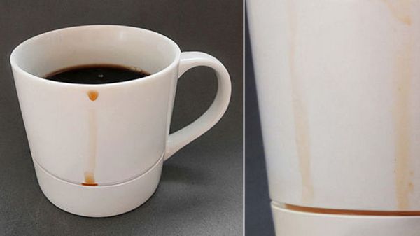 Clever Mug Catches Coffee Drips