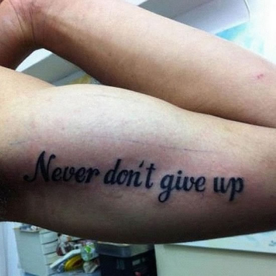 Never don’t give up.