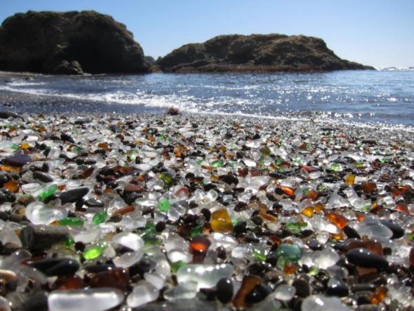 Glass beach in California.