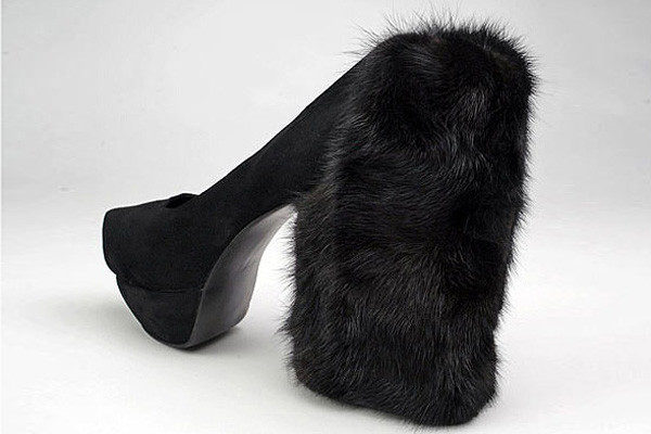 3. Furry heel shoe