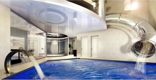 3. A water slide that takes you directly to your bedroom swimming pool