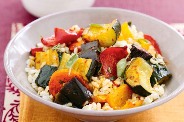 Rice with roasted vegetables