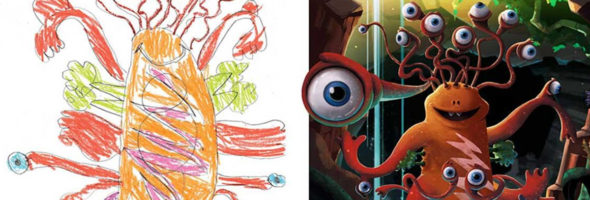 This is how children monster doodles look when a professional artist recreates them