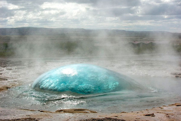 Geothermal area in Strokkur, Iceland