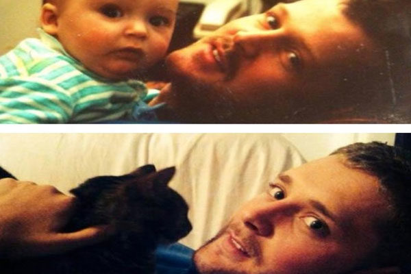 Dad and son / Son and Cat