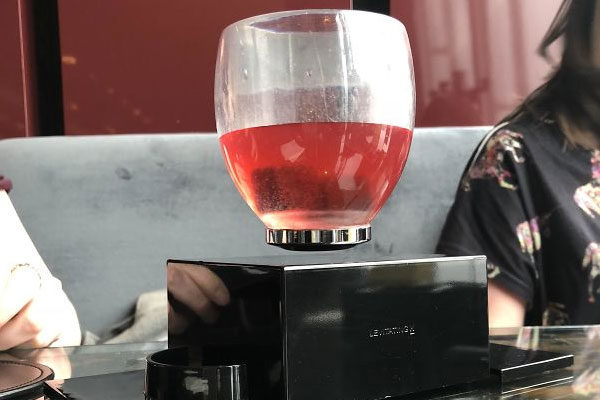 Floating wine glass
